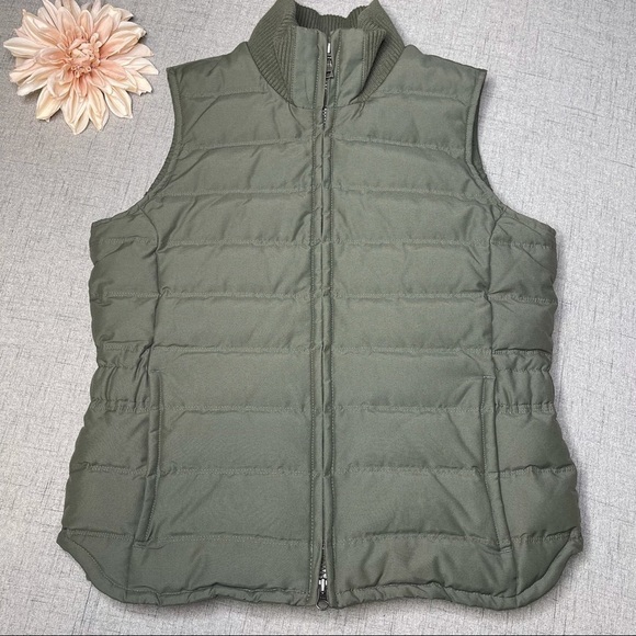 Eddie Bauer Green Goose Down Vest Jacket Waterproof Small - Picture 11 of 16